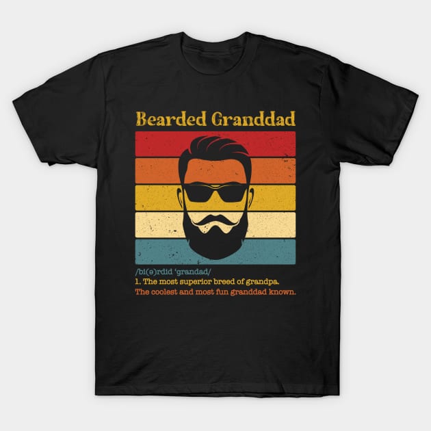 Vintage Bearded Granddad Definition Funny Cool Men Apparel T-Shirt by Navarra